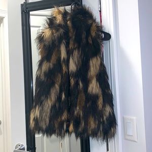I.N.C Hooded Faux Fur Vest